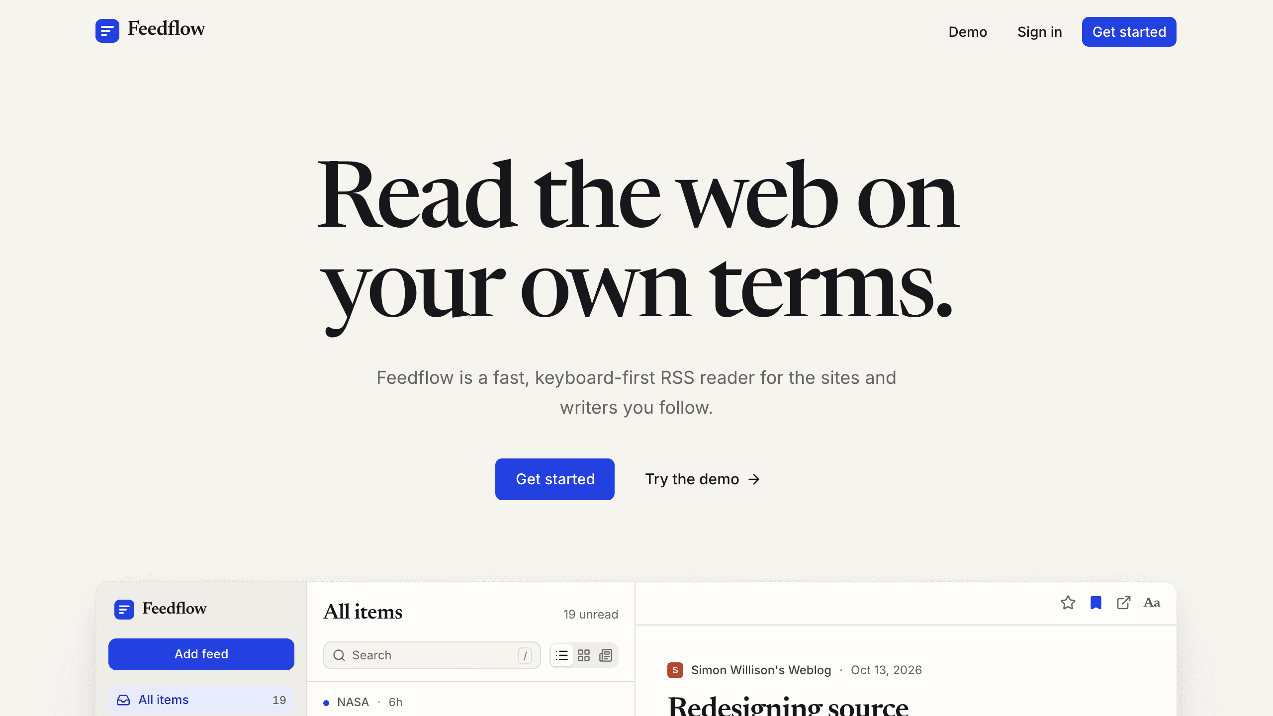 Feedflow template preview