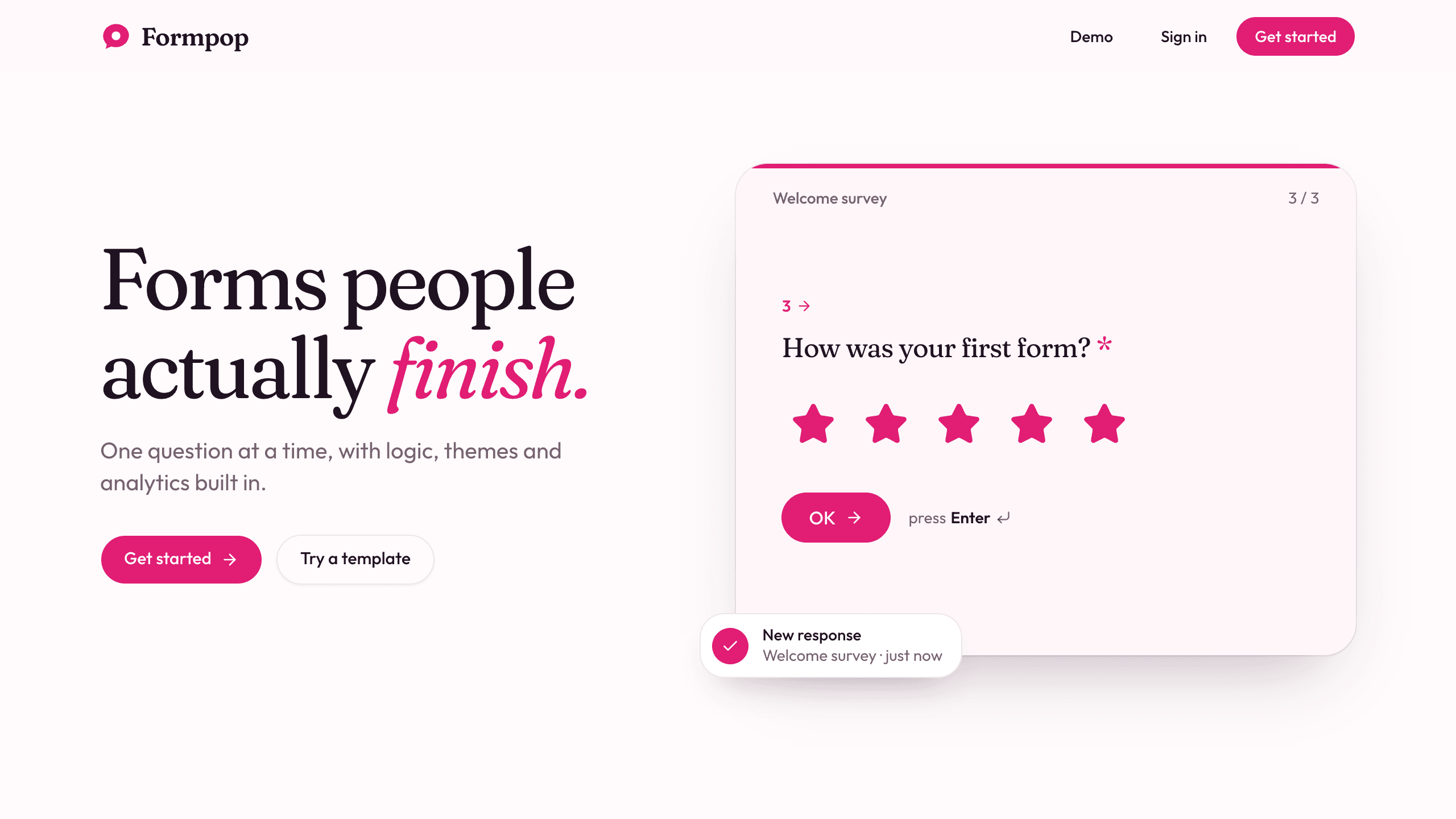 Formpop template preview
