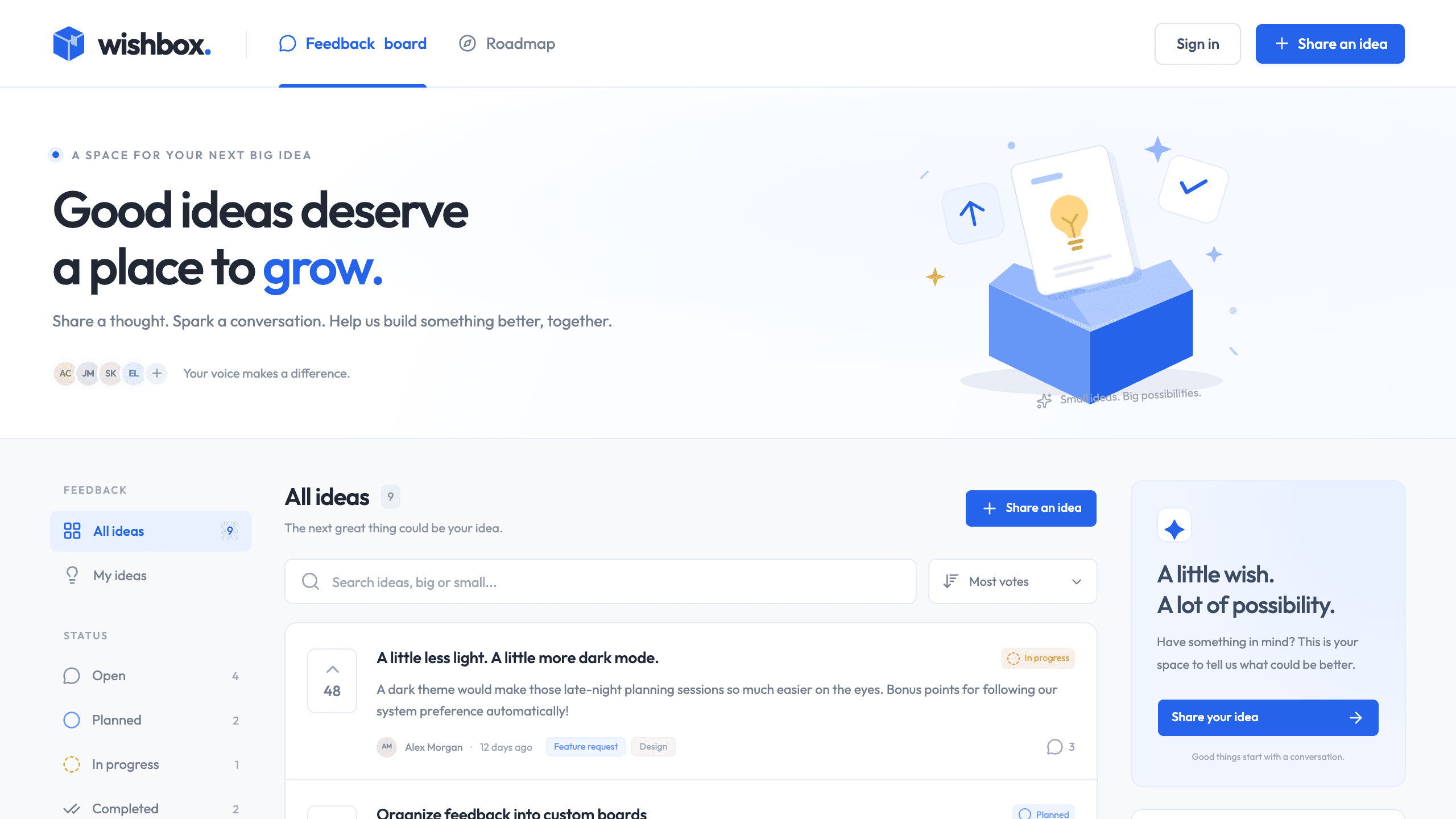 Wishbox template preview