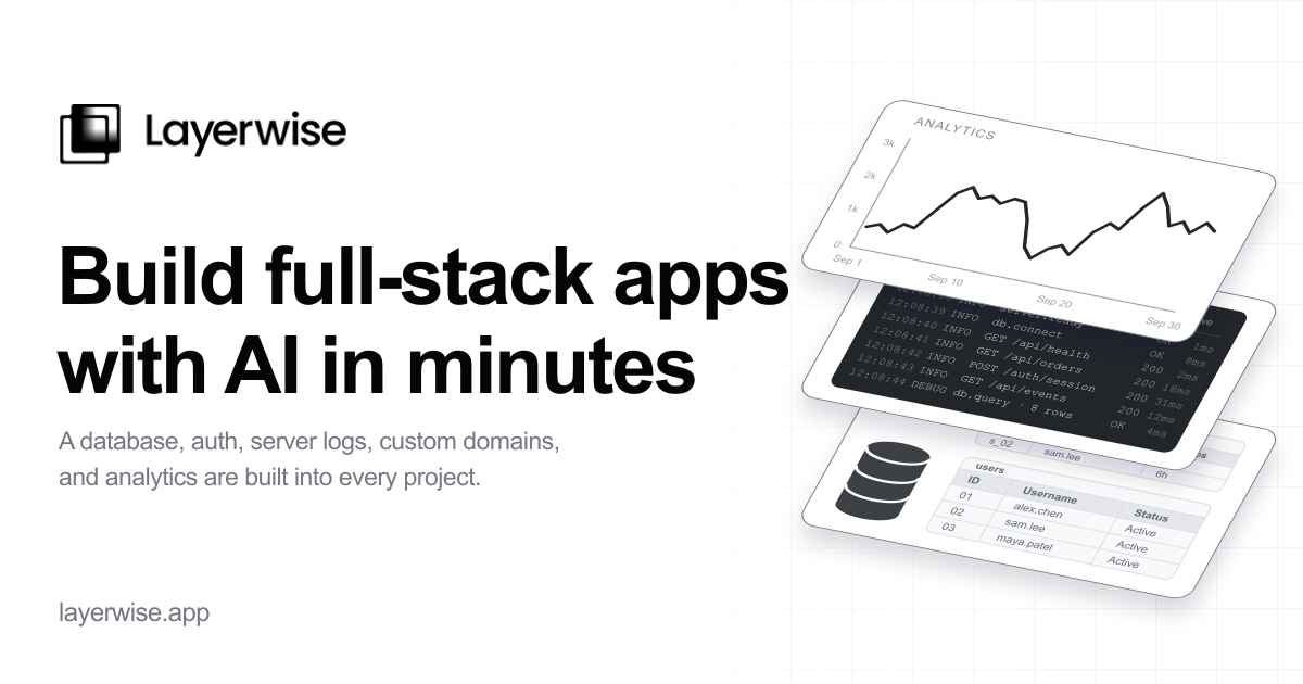 AI App Builder for Full-Stack Web Apps | Layerwise